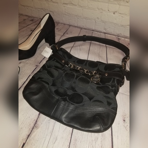 NWT Coach F19730 Signature Optic Chain Bag – Black - Picture 2 of 7